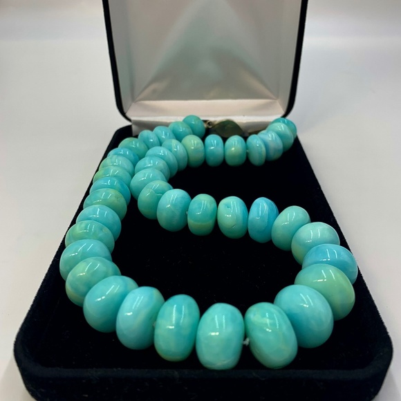 Peruvian Blue Opal Necklace 19" - Picture 2 of 11